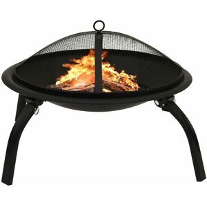 BERKFIELD HOME Royalton 2-in-1 Fire Pit and BBQ with Poker 56x56x49 cm Steel