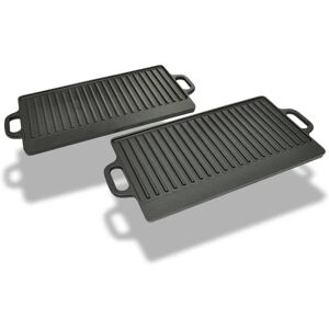 BERKFIELD HOME Royalton Grill Platter 2 pcs Cast Iron Reversible 38x23 cm