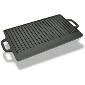 Berkfield Home - Royalton Grill Platter Cast Iron Reversible 50x23 cm