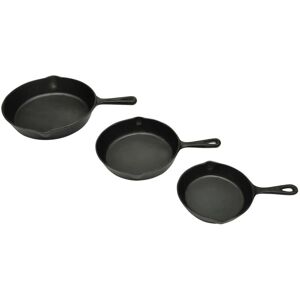 Berkfield Home - Set of 3 bbq Steak Pans Cast Iron