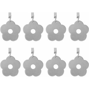 Groofoo - Set of 8 Floral Pattern Tablecloth Weights Stainless Steel Tablecloth Clips Tablecloth Weights Silver Table Weights for Outdoor Garden Home