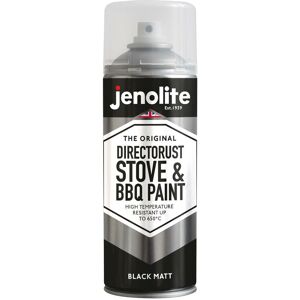 Black - 3 x 400ml Aerosol - JENOLITE Directorust BBQ & Stove Aerosol Paint - Black - Very High Temperature Paint Heat Resistant Up to 650°C