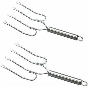 HOOPZI Stainless steel turkey fork and hot food lifters chicken fur fork bbq tool, 2 pcs set