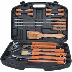 TINOR Tailgating 18pc bbq Tools Set, Stainless Steel bbq Utensils Tool Set with Wooden Handle, Grilling Accessory for Camping Travel and Tailgating Garden