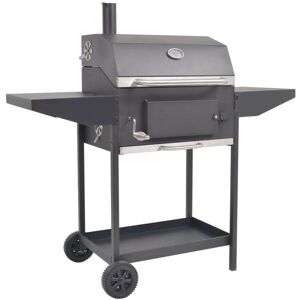 SWEIKO Bbq Charcoal Smoker with Bottom Shelf Black VDFF27479UK