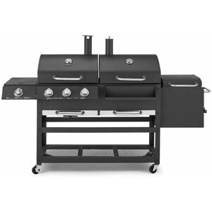 Ignite T978507 Multi xl Grill bbq with Gas/Charcoal/Smoker/Side Burner, Black - Tower