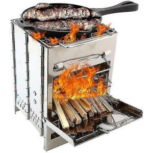 WOOSIEN Ultra Outdoor Burning Stove Oven Fold Barbecue Charcoal Grill Stove Shish Kabob Less Steel Bbq Patio Cam Picnic