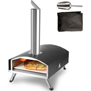 VEVOR Outdoor Pizza Oven, 12-inch, Wood Pellet and Charcoal Fired Pizza Maker, Portable Outside Stainless Steel Pizza Grill with Pizza Stone, Waterproof