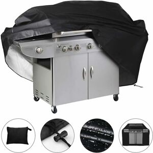 Groofoo - Waterproof barbecue cover 145 x 61 x 117 cm (Black)