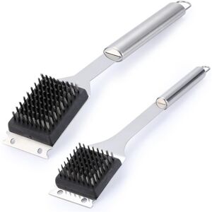 TLILY 2 Pack Grill Brush, 16.5Inch & 14Inch Wire bbq Brush for Outdoor Grill, Stainless Steel Cleaning