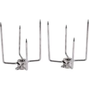 TLILY 2Pcs Meat Forks Clamp Grill Meatpicks Stainless Steel Barbecue Skewer