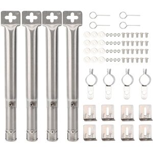 TLILY 4Pcs Universal Adjustable Stainless Steel bbq Gas Grill Replacement Straight Pipe Tube Burner Barbecue Accessories