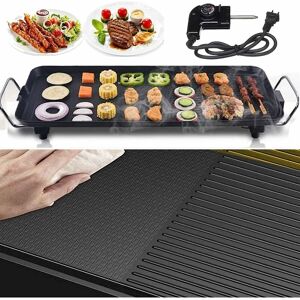 BRIEFNESS 1500W Electric Teppanyaki Grill Tabletop Hot Griddle for Kitchen Dinner Party Camping Festival Cooking, Multipurpose Electric Smoke- free bbq Grill BRIEFNESS 1500W Electric Teppanyaki Grill Tabletop Hot Griddle for Kitchen Dinner Party Camping Festival Cooking, Multipurpose Electric Smoke- free bbq Grill