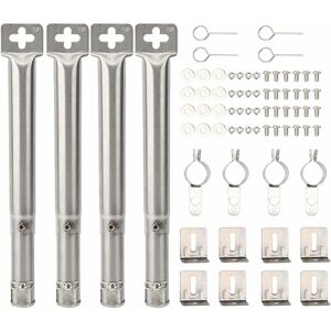 Tinor - 4Pcs Universal Adjustable Stainless Steel bbq Gas Grill Replacement Straight Pipe Tube Burner Barbecue Accessories (Color : Silver) Tinor - 4Pcs Universal Adjustable Stainless Steel bbq Gas Grill Replacement Straight Pipe Tube Burner Barbecue Accessories (Color : Silver)