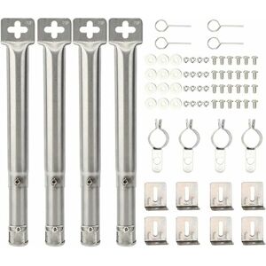 DEWDAT 4Pcs Universal Adjustable Stainless Steel bbq Gas Grill Replacement Straight Pipe Tube Burner Barbecue Accessories (Color : Silver) DEWDAT 4Pcs Universal Adjustable Stainless Steel bbq Gas Grill Replacement Straight Pipe Tube Burner Barbecue Accessories (Color : Silver)
