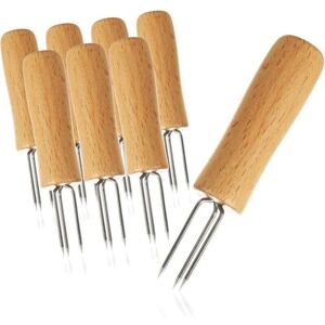 YMYNY 8-Piece Corn Fork with 3 Prongs Made of Stainless Steel, Rustproof - Reusable Corn Skewers - Helps with Peeling Baked Potatoes mumu YMYNY 8-Piece Corn Fork with 3 Prongs Made of Stainless Steel, Rustproof - Reusable Corn Skewers - Helps with Peeling Baked Potatoes mumu
