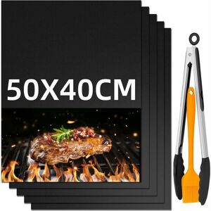DEWDAT Baking Mats, 50x40cm Set of 5 Non-Stick and Reusable Barbecue Mats Barbecue Mats, Barbecue Accessories for Gas, Charcoal or Electric Grills DEWDAT Baking Mats, 50x40cm Set of 5 Non-Stick and Reusable Barbecue Mats Barbecue Mats, Barbecue Accessories for Gas, Charcoal or Electric Grills
