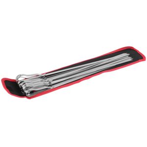 TLILY Barbecue Skewers, 17 Inch Stainless Steel Flat Metal bbq Kabob Skewer, Reusable Grilling Sticks Set Shish Kebab Needles TLILY Barbecue Skewers, 17 Inch Stainless Steel Flat Metal bbq Kabob Skewer, Reusable Grilling Sticks Set Shish Kebab Needles