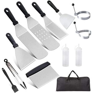 TINOR Barbecue Spatulas, Stainless Steel Spatula Set, Professional bbq Griddle Accessories Set for Teppanyaki TINOR Barbecue Spatulas, Stainless Steel Spatula Set, Professional bbq Griddle Accessories Set for Teppanyaki