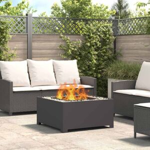 vidaXL Steel Fire Pit - 80 x 80 x 40 cm - Durable Black Square Fire Bowl vidaXL Steel Fire Pit - 80 x 80 x 40 cm - Durable Black Square Fire Bowl