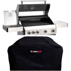 Cosmogrill ™ - CosmoGrill 4+1 Platinum Black Gas Barbecue incl. Side Burner + Cover Cosmogrill ™ - CosmoGrill 4+1 Platinum Black Gas Barbecue incl. Side Burner + Cover