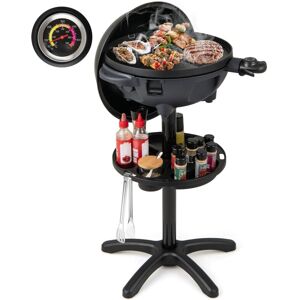 COSTWAY Electric BBQ Grill Indoor Outdoor Grill 2-Zone Non-Stick Grilling Plate COSTWAY Electric BBQ Grill Indoor Outdoor Grill 2-Zone Non-Stick Grilling Plate