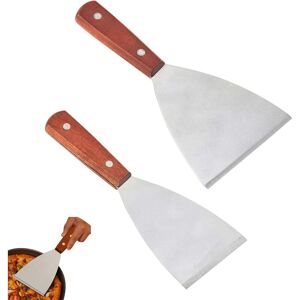 CSPARKV 2Pcs Stainless Steel Wooden Handle Spatula Barbecue Spatula High Quality Stainless Steel Spatula for Grilling Teppanyaki Meat and Cleaning the Drip CSPARKV 2Pcs Stainless Steel Wooden Handle Spatula Barbecue Spatula High Quality Stainless Steel Spatula for Grilling Teppanyaki Meat and Cleaning the Drip