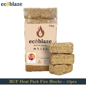 Ecoblaze - ruf Heat Pack 12 Briquettes 10kg Bag for Wood Burner, Pizza Oven & bbq Ecoblaze - ruf Heat Pack 12 Briquettes 10kg Bag for Wood Burner, Pizza Oven & bbq