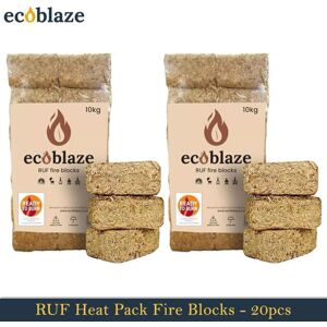 Ecoblaze - ruf Heat Pk 24 Briquettes 2x10kg Bag for Wood Burner, Pizza Oven & bbq Ecoblaze - ruf Heat Pk 24 Briquettes 2x10kg Bag for Wood Burner, Pizza Oven & bbq
