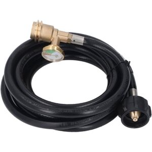 GROOFOO Fuel Gas Extension Hose 12ft with Pressure Gauge Leakage Detector Replacement for Tank BBQ Grill Heater CH3CH2CH3 GROOFOO Fuel Gas Extension Hose 12ft with Pressure Gauge Leakage Detector Replacement for Tank BBQ Grill Heater CH3CH2CH3