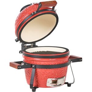 BELIANI Mini Charcoal BBQ Grill KAMADO Ceramic Red BELIANI Mini Charcoal BBQ Grill KAMADO Ceramic Red