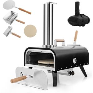 Costway - Outdoor Rotatable Pizza Oven w/ 30cm Pizza Stone Multi-Fuel Wood Pellet Pizza Stove Costway - Outdoor Rotatable Pizza Oven w/ 30cm Pizza Stone Multi-Fuel Wood Pellet Pizza Stove