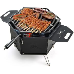 Costway - Portable Charcoal Grill Stove 360 Rotatable Camping Hibachi Grill Smoker Costway - Portable Charcoal Grill Stove 360 Rotatable Camping Hibachi Grill Smoker