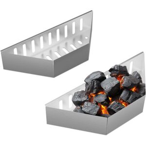 Relaxdays - charcoal baskets for kettle grill, set of 2, HxWxD: 7.5x38x12 cm, direct & indirect grilling, steel, silver Relaxdays - charcoal baskets for kettle grill, set of 2, HxWxD: 7.5x38x12 cm, direct & indirect grilling, steel, silver