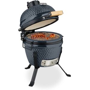 Relaxdays Kamado Barbecue, Ø 26 cm, Ceramic BBQ Grill, with Thermometer up to 450°C, Outdoor Cooking, Smoker, Egg Shape Relaxdays Kamado Barbecue, Ø 26 cm, Ceramic BBQ Grill, with Thermometer up to 450°C, Outdoor Cooking, Smoker, Egg Shape