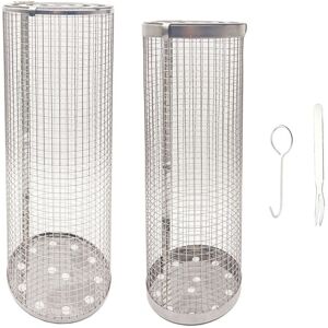 TLILY Rolling Grilling Baskets for Outdoor Grill Bbq Mesh Barbecue Cylinder TLILY Rolling Grilling Baskets for Outdoor Grill Bbq Mesh Barbecue Cylinder