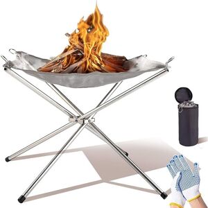 NEIGE Snow-Outdoor Fire Pits - Portable Fire Pits Stainless Steel Mesh bbq Accessories for Campervan - Foldable Wood Burning Bonfire Firepit for Garden, NEIGE Snow-Outdoor Fire Pits - Portable Fire Pits Stainless Steel Mesh bbq Accessories for Campervan - Foldable Wood Burning Bonfire Firepit for Garden,