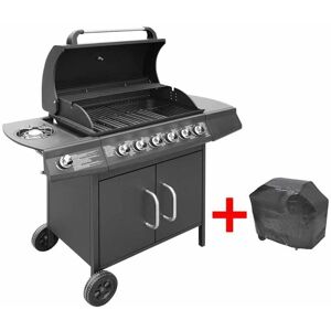 Vidaxl - Gas Barbecue Grill 6+1 Cooking Zone Black Vidaxl - Gas Barbecue Grill 6+1 Cooking Zone Black