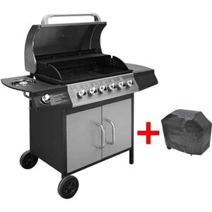 Vidaxl - Gas Barbecue Grill 6+1 Cooking Zone Black and Silver Vidaxl - Gas Barbecue Grill 6+1 Cooking Zone Black and Silver