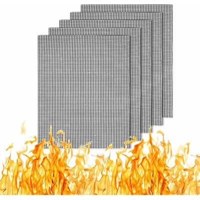 Cyslmuk - 5 Pack Non Stick bbq Grill Mats Reusable Barbecue Grill Mats Durable bbq Mesh Cooking Mats for Charcoal Gas Electric Grills Cyslmuk - 5 Pack Non Stick bbq Grill Mats Reusable Barbecue Grill Mats Durable bbq Mesh Cooking Mats for Charcoal Gas Electric Grills