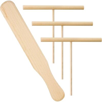 1 Set,Crepes 1 Wooden Crepe Spatula and 3 Crepe Rake Crepe Spreader Crepe Spreader for Kitchen Utensils Pancake Maker Cooking Tool - Csparkv 1 Set,Crepes 1 Wooden Crepe Spatula and 3 Crepe Rake Crepe Spreader Crepe Spreader for Kitchen Utensils Pancake Maker Cooking Tool - Csparkv