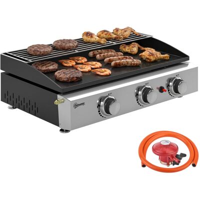 Outsunny 3 Burner Grill Griddle, Tabletop Gas BBQ with Grease Cup, Black Outsunny 3 Burner Grill Griddle, Tabletop Gas BBQ with Grease Cup, Black