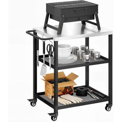 Outsunny Outdoor Grill Cart, Pizza Oven Stand with Adjustable Shelf, Hooks Outsunny Outdoor Grill Cart, Pizza Oven Stand with Adjustable Shelf, Hooks