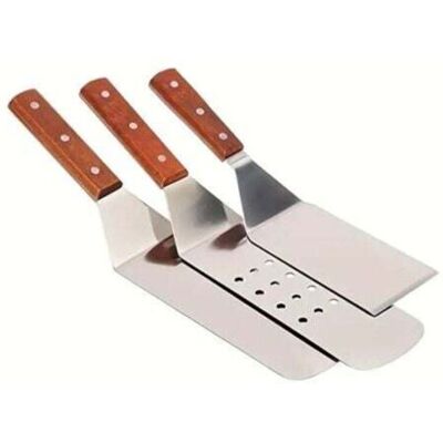 MUMU Pieces Stainless Steel Metal Hamburger Scraper, Hamburger Spatula, Solid Kitchen Spatula, Perforated Kitchen Spatula and Pastry Pan Spatula, with MUMU Pieces Stainless Steel Metal Hamburger Scraper, Hamburger Spatula, Solid Kitchen Spatula, Perforated Kitchen Spatula and Pastry Pan Spatula, with