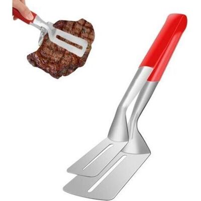 OEM Stainless Steel Steak Tongs, 2 In 1 Multifunction Steak Tongs, Double Sided Spatula Barbecue Tongs, Cooking Tongs, Kitchen Tongs, For Hamburger Barbecue Pizza Fish OEM Stainless Steel Steak Tongs, 2 In 1 Multifunction Steak Tongs, Double Sided Spatula Barbecue Tongs, Cooking Tongs, Kitchen Tongs, For Hamburger Barbecue Pizza Fish
