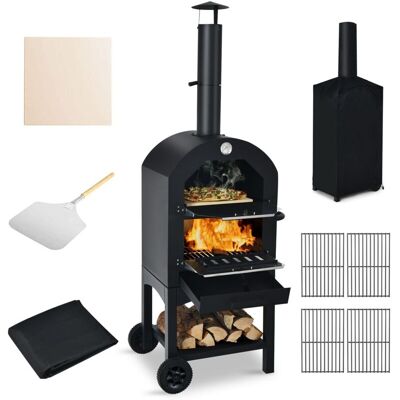 Costway - Portable Outdoor Pizza Oven Wood-fired Pizza Maker w/Waterproof Cover Pizza Peel Costway - Portable Outdoor Pizza Oven Wood-fired Pizza Maker w/Waterproof Cover Pizza Peel