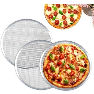 BASETBL Set of 3 Pizza Grills, 33cm, Aluminum Pizza Trays, Round Pizza Pans, Barbecue Grills BASETBL Set of 3 Pizza Grills, 33cm, Aluminum Pizza Trays, Round Pizza Pans, Barbecue Grills