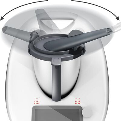 SNQ Steam wand compatible with Thermomix TM5, TM6, TM Friend, with steam overflow protection, chimney accessory, furniture protection, and cooker hood. SNQ Steam wand compatible with Thermomix TM5, TM6, TM Friend, with steam overflow protection, chimney accessory, furniture protection, and cooker hood.
