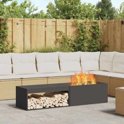 vidaXL Steel/Black Rectangular Fire Pit - Fire Pit vidaXL Steel/Black Rectangular Fire Pit - Fire Pit