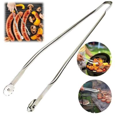TEHTUY Wheeled BBQ Tongs - Size 40cm - for Kitchen, BBQ and griddle, outdoor and indoor cooking utensil. BBQ tongs for turning. TEHTUY Wheeled BBQ Tongs - Size 40cm - for Kitchen, BBQ and griddle, outdoor and indoor cooking utensil. BBQ tongs for turning.